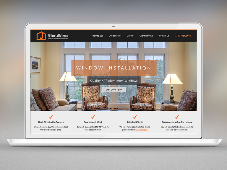 JB Installations Pay Monthly Website Design