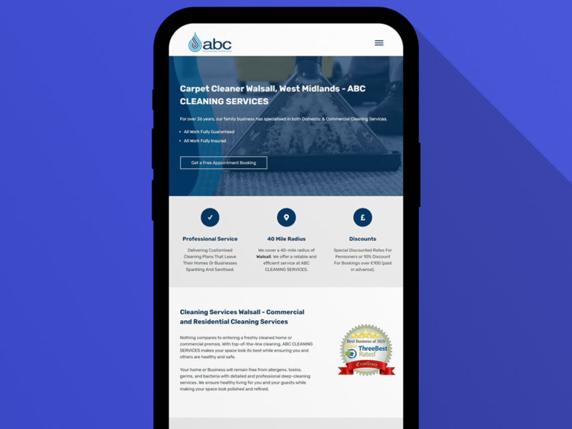 ABC Cleaning Services Small Business Website Design